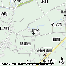 福島県福島市大笹生町尻周辺の地図