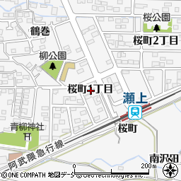 福島県福島市瀬上町桜町１丁目周辺の地図