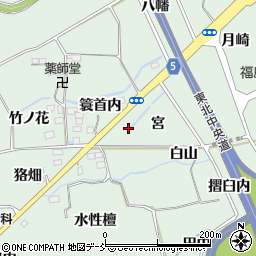 福島県福島市大笹生宮周辺の地図