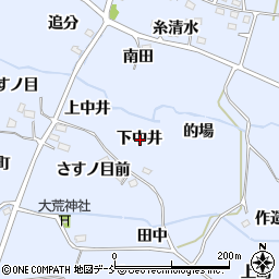 福島県福島市沖高下中井周辺の地図