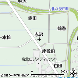 福島県福島市大笹生赤沼周辺の地図
