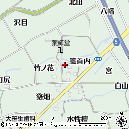 福島県福島市大笹生（簑首内）周辺の地図