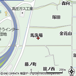 福島県福島市大笹生馬洗場周辺の地図