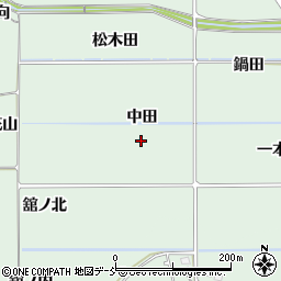福島県福島市大笹生中田周辺の地図