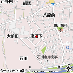 福島県福島市飯坂町平野（東道下）周辺の地図