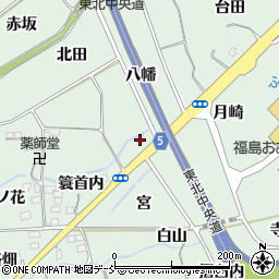 福島県福島市大笹生（八幡）周辺の地図