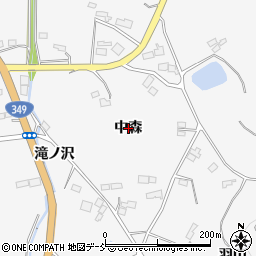 福島県伊達市保原町柱田（中森）周辺の地図