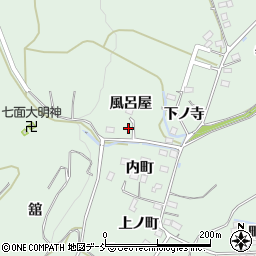 福島県福島市大笹生風呂屋周辺の地図