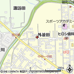 福島県相馬市中村外並田周辺の地図