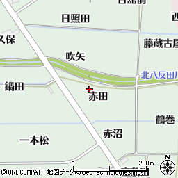 福島県福島市大笹生赤田周辺の地図