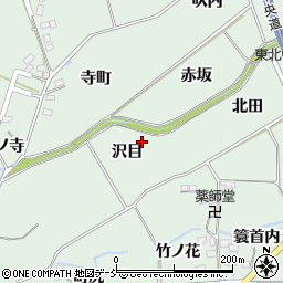 福島県福島市大笹生沢目周辺の地図