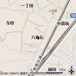 福島県福島市宮代六角石周辺の地図