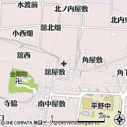 福島県福島市飯坂町平野舘屋敷8周辺の地図
