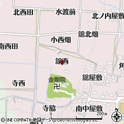 福島県福島市飯坂町平野舘西周辺の地図