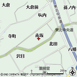 福島県福島市大笹生赤坂周辺の地図