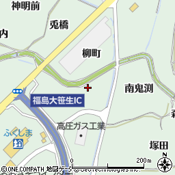 福島県福島市大笹生柳町周辺の地図