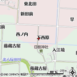 福島県福島市飯坂町平野（下西原）周辺の地図
