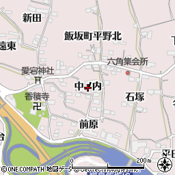 福島県福島市飯坂町平野（中ノ内）周辺の地図