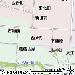 福島県福島市飯坂町平野（西ノ内）周辺の地図