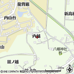 福島県伊達市保原町大柳内越周辺の地図