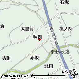 福島県福島市大笹生叺内周辺の地図