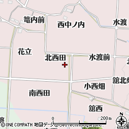 福島県福島市飯坂町平野北西田周辺の地図