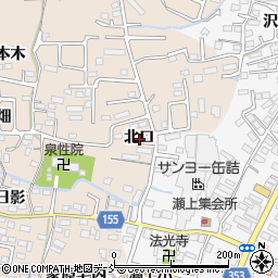 福島県福島市宮代北口周辺の地図