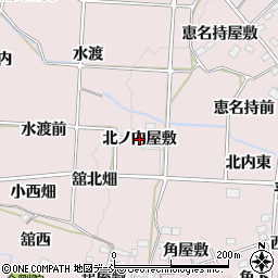 福島県福島市飯坂町平野（北ノ内屋敷）周辺の地図