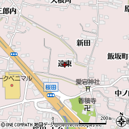 福島県福島市飯坂町平野（遠東）周辺の地図