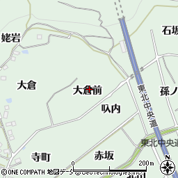 福島県福島市大笹生大倉前周辺の地図