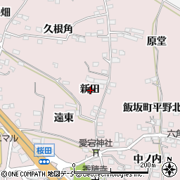 福島県福島市飯坂町平野新田周辺の地図