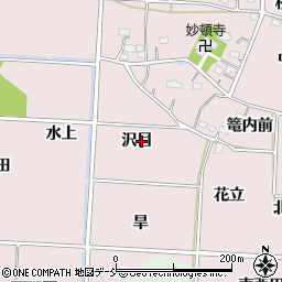 福島県福島市飯坂町平野（沢目）周辺の地図