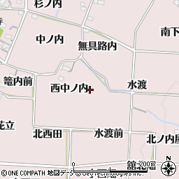 福島県福島市飯坂町平野西中ノ内周辺の地図