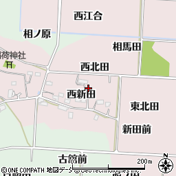 福島県福島市飯坂町平野西新田周辺の地図