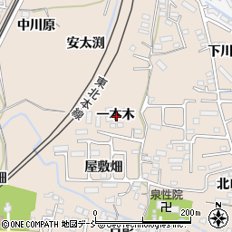 福島県福島市宮代一本木周辺の地図