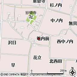 福島県福島市飯坂町平野篭内前周辺の地図