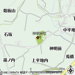 福島県福島市大笹生神明周辺の地図