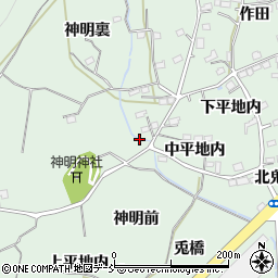 福島県福島市大笹生中平地内周辺の地図