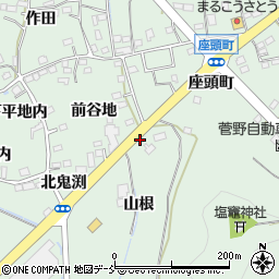 福島県福島市大笹生山根周辺の地図