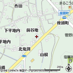 福島県福島市大笹生前谷地周辺の地図