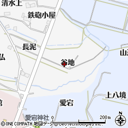 福島県福島市飯坂町谷地周辺の地図