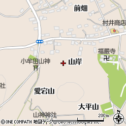 福島県伊達市箱崎（山岸）周辺の地図