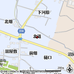 福島県福島市下飯坂北道周辺の地図