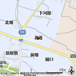 福島県福島市下飯坂（北道）周辺の地図