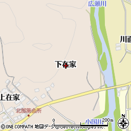 福島県伊達市霊山町山野川下在家周辺の地図