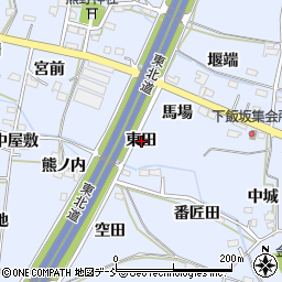 福島県福島市下飯坂東田周辺の地図