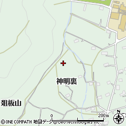 福島県福島市大笹生神明裏周辺の地図