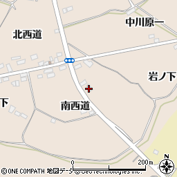 福島県伊達市箱崎南西道周辺の地図