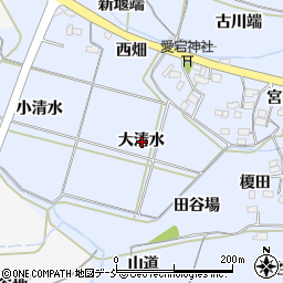 福島県福島市下飯坂大清水周辺の地図