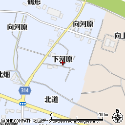 福島県福島市下飯坂下河原周辺の地図